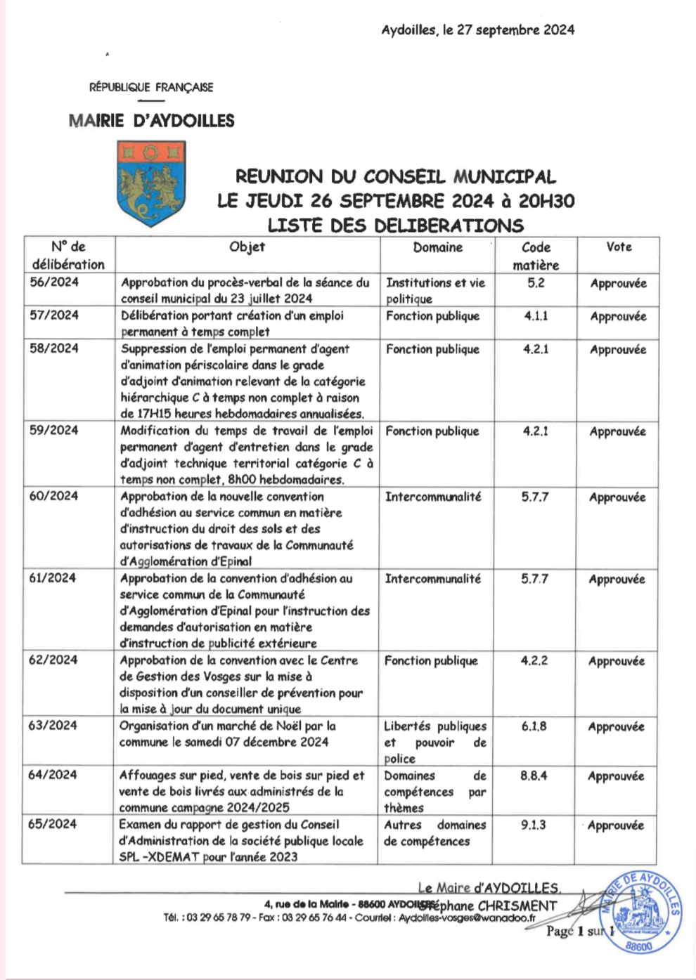 Conseil municipal 